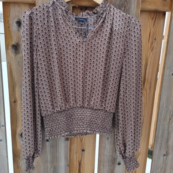BEAUTIFUL Tamara H. Art Deco Print Top Women's Size XS BNWT Blouse Pullover Top - Picture 4 of 9